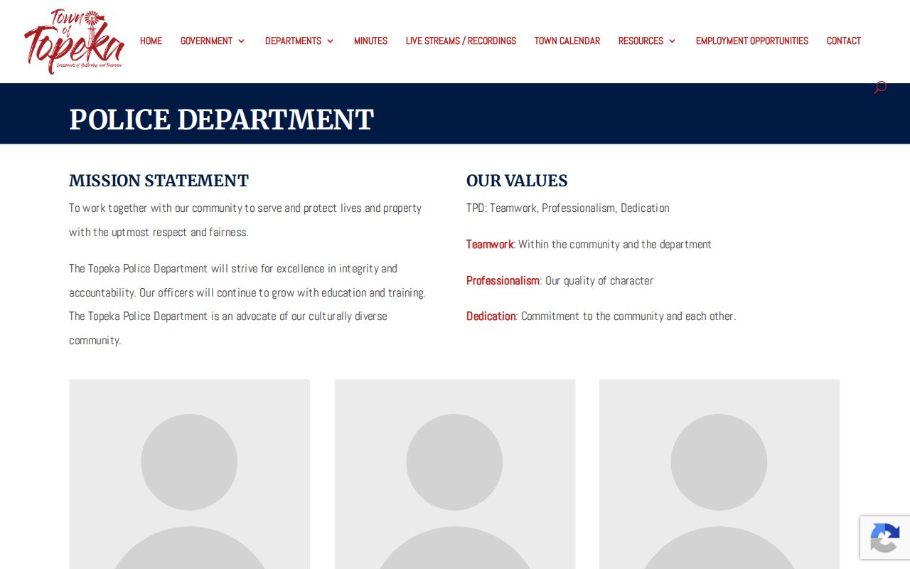 Topeka Police Department official arrest-record contact page in LaGrange County